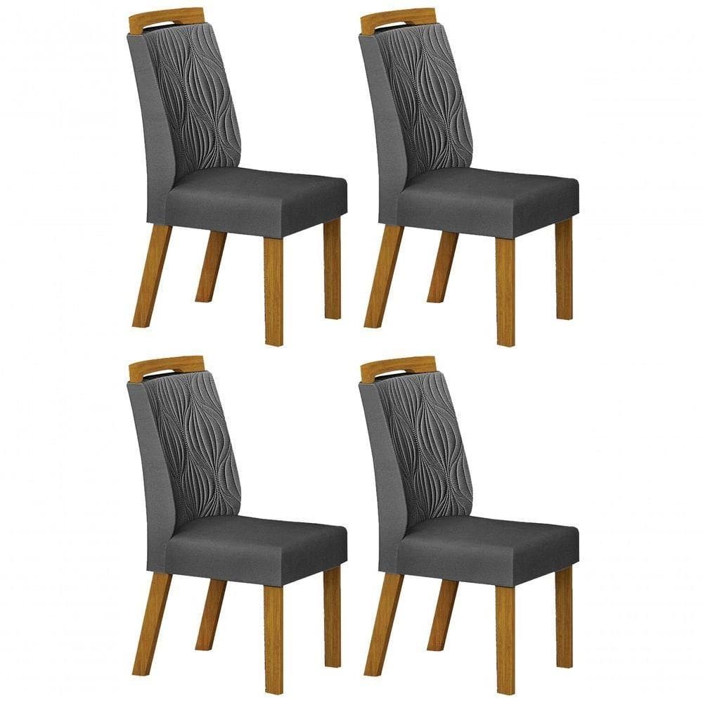 Kit 04 Cadeiras Sala De Jantar Ilheus Madeira Moveis Leifer