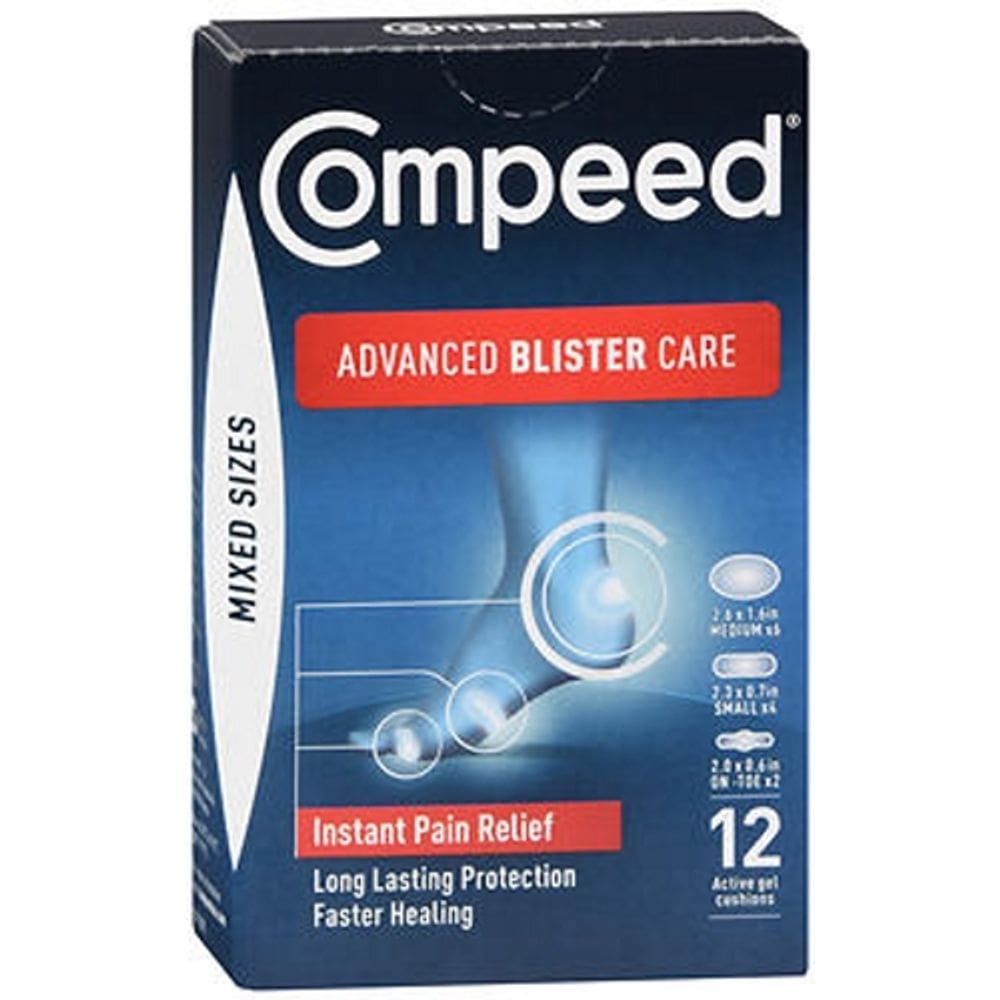 Almofadas de gel Compeed Advanced Blister Care tamanhos mistos 12 cada da Compeed (pacote com 4)