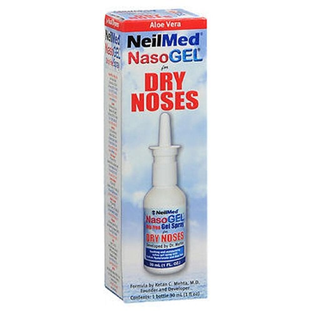 Spray de gel sem gotejamento nasal Spral Nasogel para narizes secos 30 ml da Neilmed (pacote com 4)