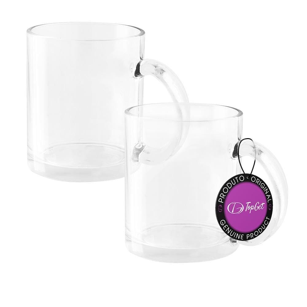 Kit 2X Canecas Em Vidro 350Ml Clearmug Topget - Transparente
