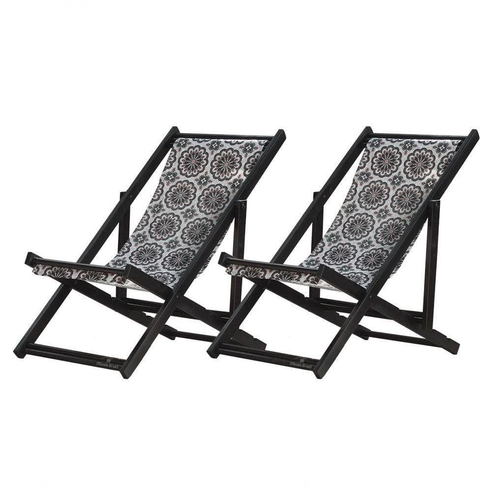 Kit 2 Espreguiçadeiras Dobrável Black Sb-mandala