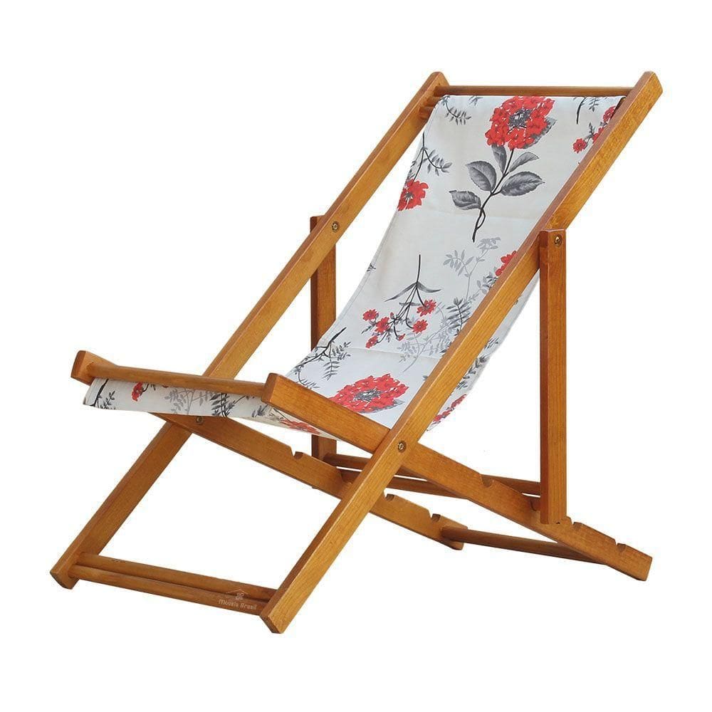 Espreguiçadeira Preguiçosa Dobrável Mel Sb-cinza Floral
