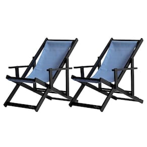 Kit 2 Espreguiçadeiras Dobrável Black Cb-azul
