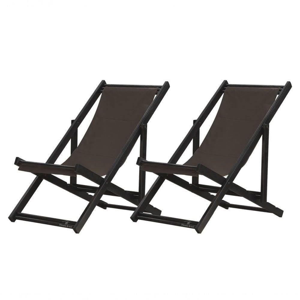 Kit 2 Espreguiçadeiras Dobrável Black Sb-marrom