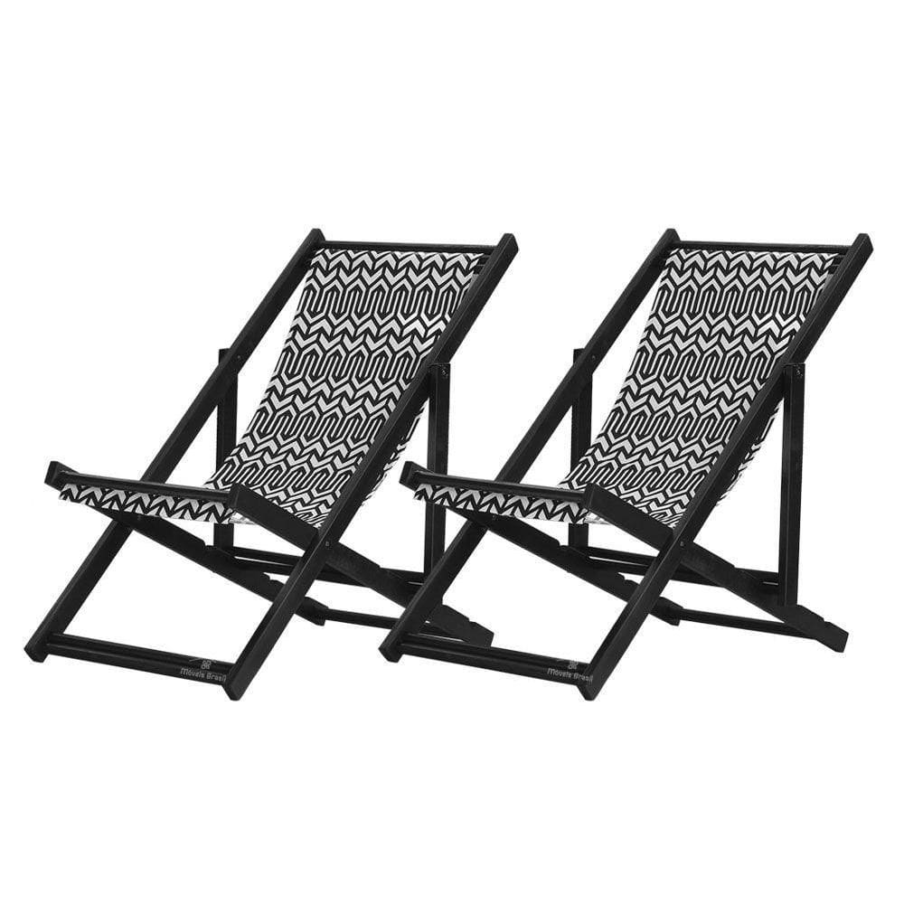 Kit 2 Espreguiçadeiras Dobrável Black Sb-retro