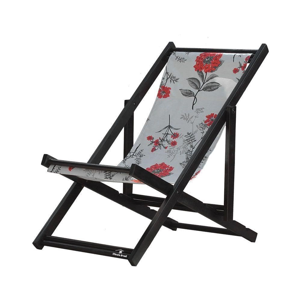 Kit 2 Espreguiçadeiras Dobrável Black Sb-cinza Floral