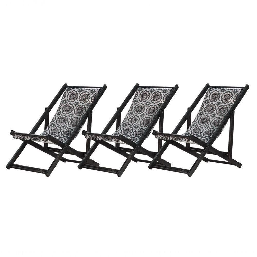 Kit 3 Espreguiçadeiras Dobrável Black Sb-mandala