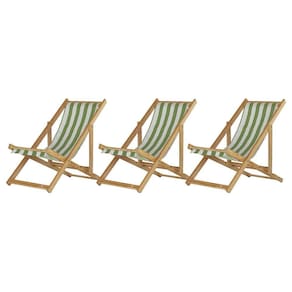 Kit 3 Cadeira Espreguiçadeira Dobrável S-b-l Verde-branco
