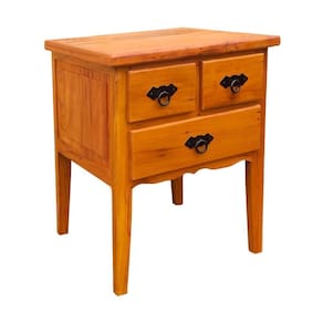 Mesa Cabeceira 50 Cm 1 Gaveta Madeira Maciça Natural