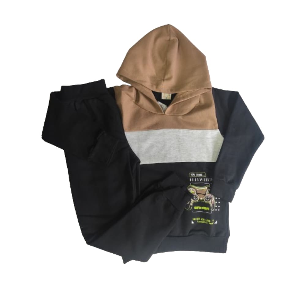 Conjunto moletom com capuz menino - inverno