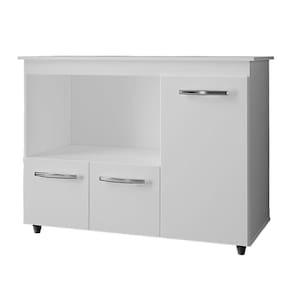 Balcão Multiuso Para Cozinha Liza 3 Portas Cor:branco