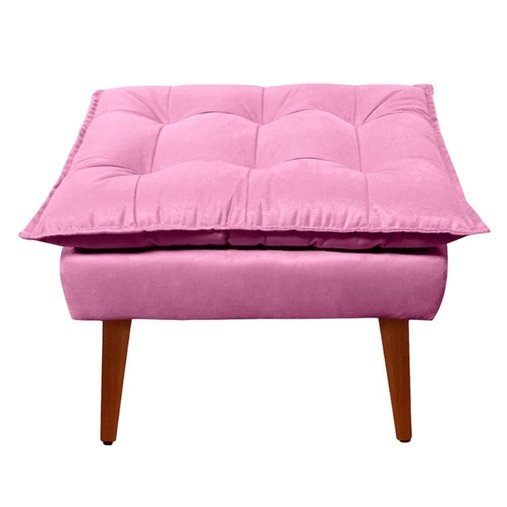 Puff Decorativo Opala Rose Pés Palito