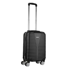 Mala de Bordo Abs para Viagem Viaggio Via-1921 Cadeado Integrado Rodas Duplas Giro 360 Preta