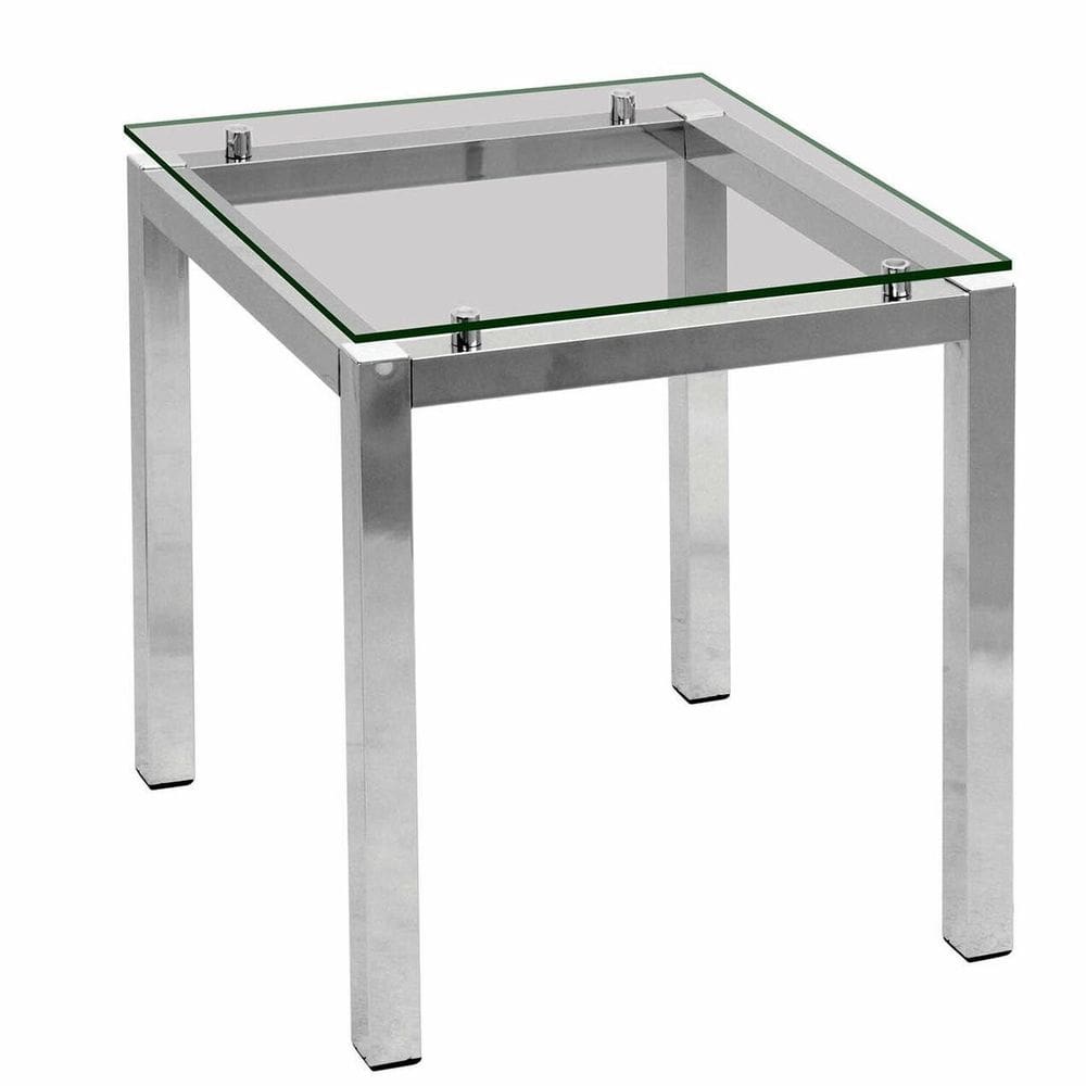 Mesa de Canto em Aço 54 X 59 Cm Design Moderno Cromado