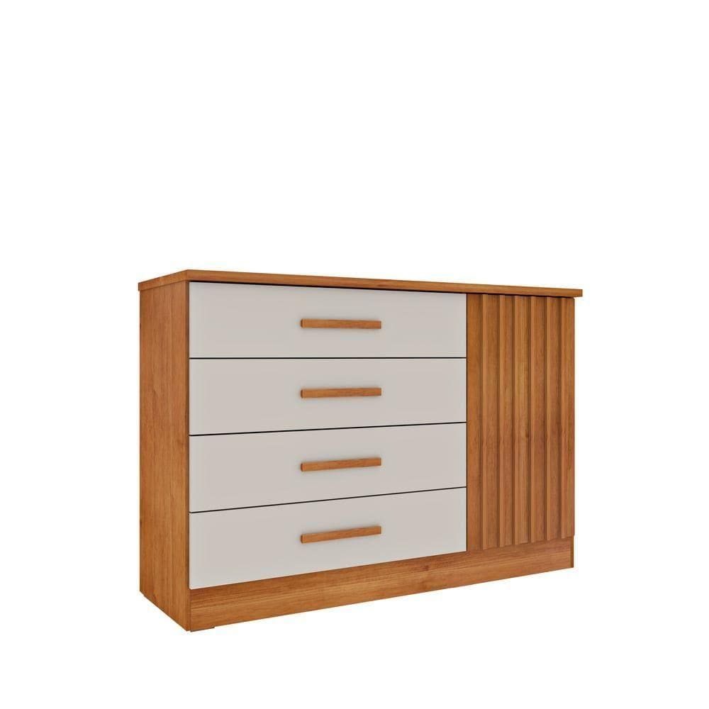 Cômoda Ripada Barcelona C- Sapateira 4 Gavetas Com 1 Porta Tcil
