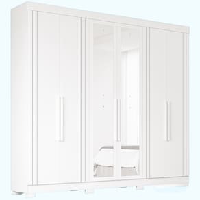 Guarda Roupa Cecilia 6 Portas Com Kit 4 Espelhos