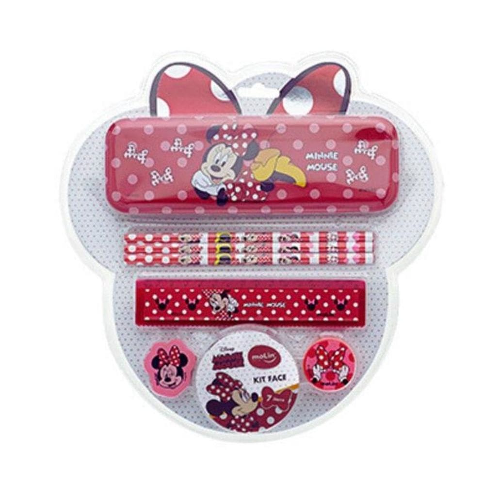 Kit Escolar Face Minnie Mouse 7 Peças - Molin