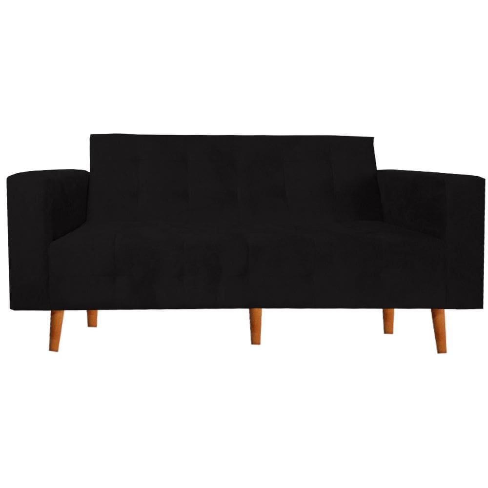 Sofa Namoradeira Monica 3 Lugares Preto