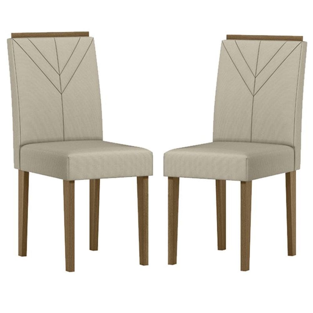 Cadeira para Mesa de Jantar Amanda Kit 2 peças Imbuia Veludo Nude – New Ceval