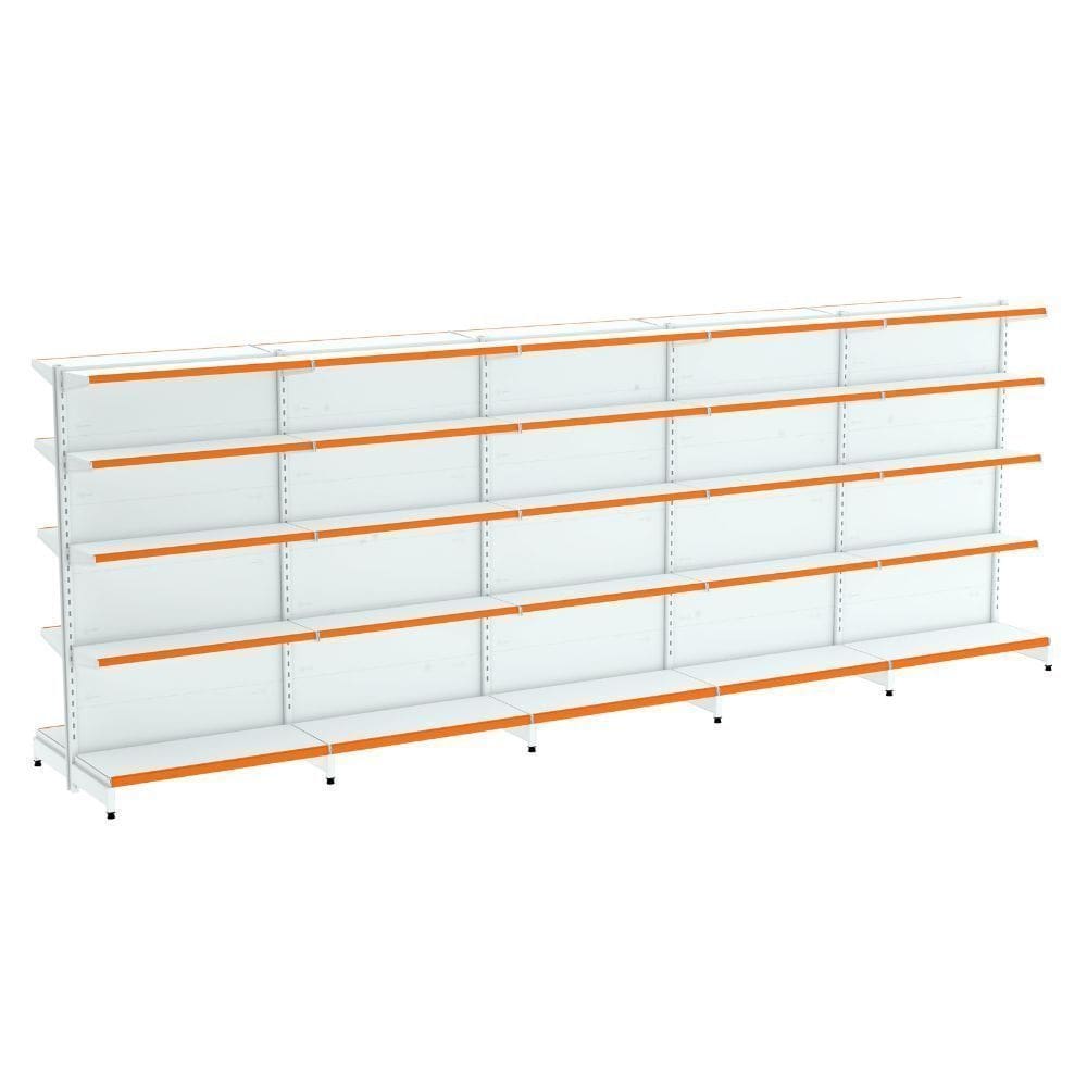 Kit 5 Módulos de Gôndolas Centro 2,02 FIT40 Branco Amapá