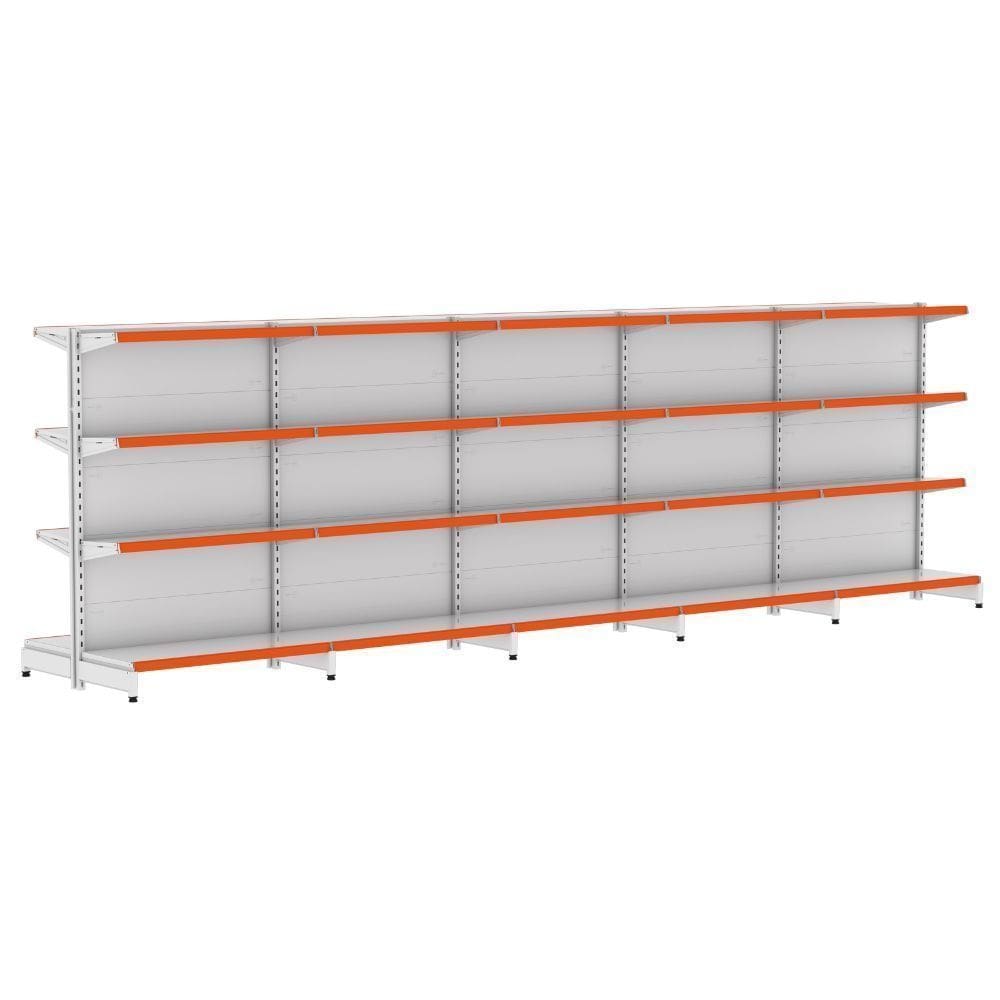 Kit 5 Módulos de Gôndolas Centro 1,37 FIT40 Branco Amapá