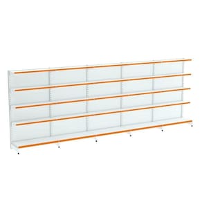 Kit 5 Módulos de Gôndolas Parede 2,02 FIT40 Branco Amapá