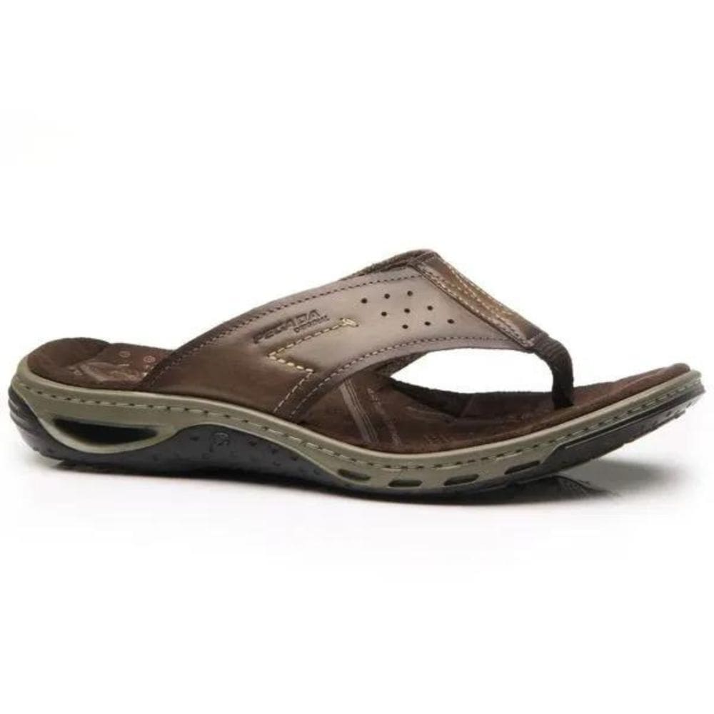 Chinelo Pegada Armortech De Dedo Couro Masculino Pinhão Marrom