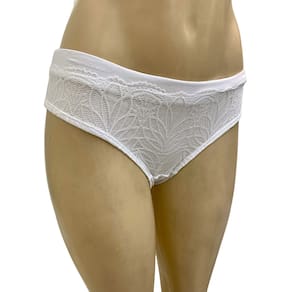 Calcinha Branca de Algodão com Renda Moda Intima Lingerie Casual Confortável Elegante