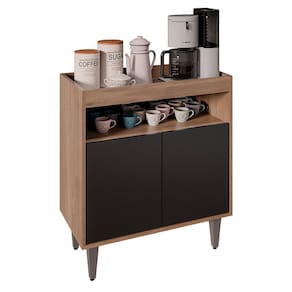 Balcão Aparador Buffet Cantinho do Café 71cm Lice M24 Freijó/Preto - Mpozenato