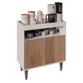 Balcão Aparador Buffet Cantinho do Café 71cm Lice M24 Branco/Freijó - Mpozenato