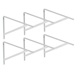 Kit 6 Mão Francesa 30cm Suporte Para Prateleira De Parede Aço - Pratk