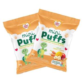 Kit 2X: Snack Infantil Mini Puffs Manga E Cenoura Nhami Mami