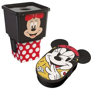 Conjunto 3 Potes Kit Organizador Minnie Mouse Disney 180ml e 430ml - Potte