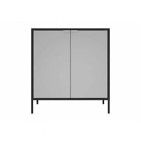 Balcão Alto Multiúso Itatiaia Smart - 2 Portas - Preto C/ Cinza Matte