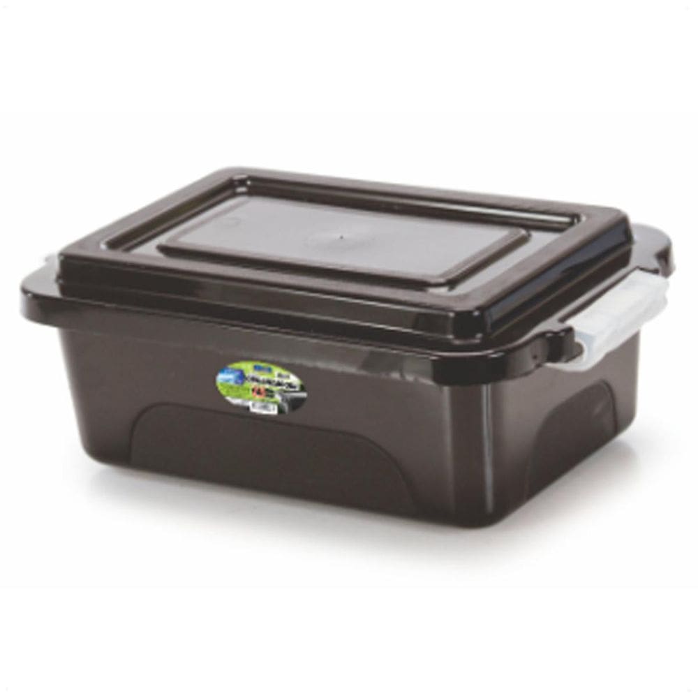 Caixa Organizadora Baixa Black 2,5 Litros Com Tampa E Trava
