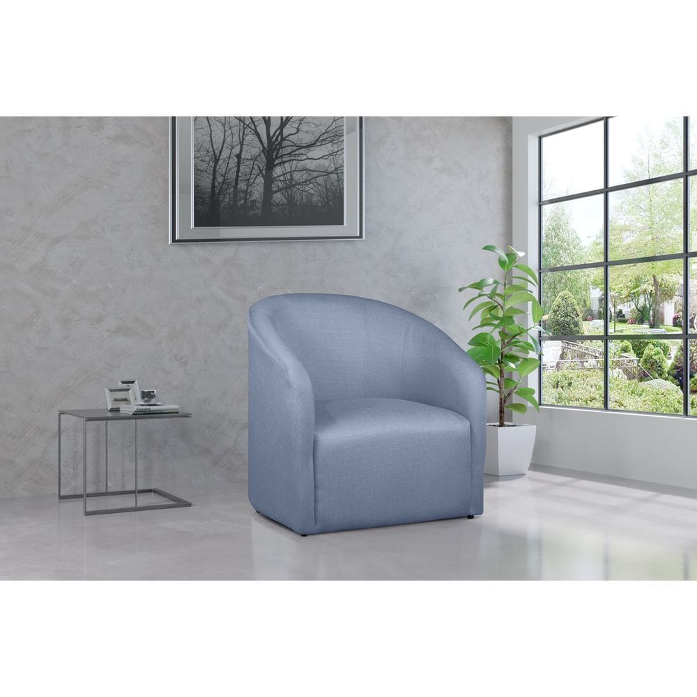 Poltrona Decorativa Julia Linho Azul - LM DECOR