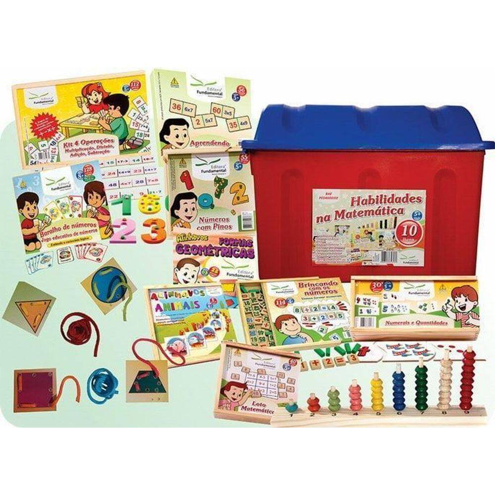 Baú Kit Habilidades Na Matemática Baú Com 10 Brinquedos