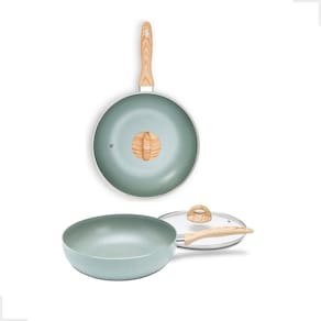 Frigideira Wok 3,4L Panela Antiaderente Tampa Indução Brinox