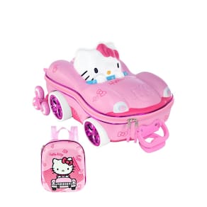 Kit Mochila Rodinhas Hello Kitty Carro Lancheira Escolar 3D