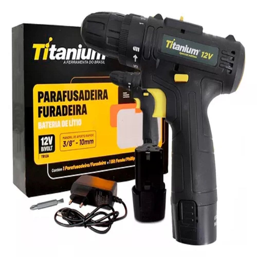Parafusadeira T12 1,2AH 12v Bivolt C/ Jogo De Soquetes 40pcs
