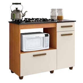 Balcão Para Cooktop 4 Bocas E Forno 2 Portas 1 Gaveta Violeta Kaiki Móveis