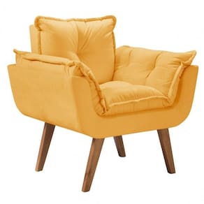 Poltrona Opalla 1 Lugarpé Palito D Salla Suede Amarelo
