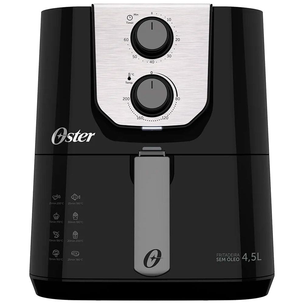 Fritadeira Elétrica sem Óleo OFRT510 Oster Black Perform com Timer 4,5L