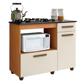 Balcão Para Cooktop 5 Bocas 2 Portas 1 Gaveta Violeta Kaiki Móveis
