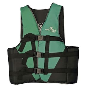 Colete Salva Vidas Coast Nautika 80 Kg - Bote Caiaque Pesca Verde