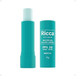 Protetor Solar Labial Ricca Vita Balm Menta Fps 30 Cód:3804