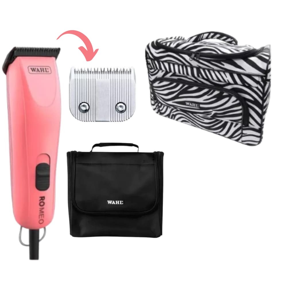 Máquina de tosa Romeo bivolt profissional com lâmina e bolsa