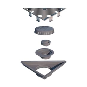 Ralo Linear Elleve Vertex Triangular 5207 16x16x22 com Tampa Oculta