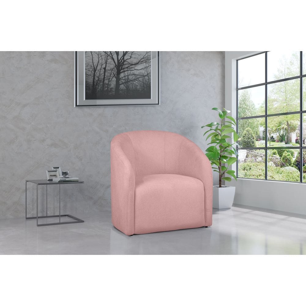 Poltrona Decorativa Julia Boucle Rosa - LM DECOR