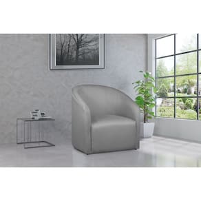 Poltrona Decorativa Julia Linho Cinza - LM DECOR